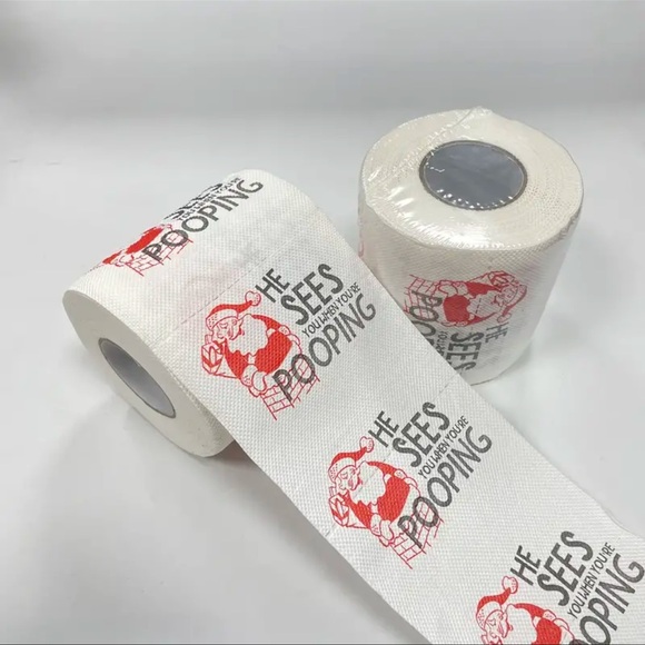 Toilet Paper, Santa, “He Sees You” Toilet Paper Rolls-High-Quality Wood Pulp… - Picture 4 of 6